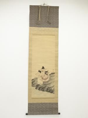 明治30（1897）年　三輪春溟筆　恵比須神像　肉筆絹本掛軸（共箱）